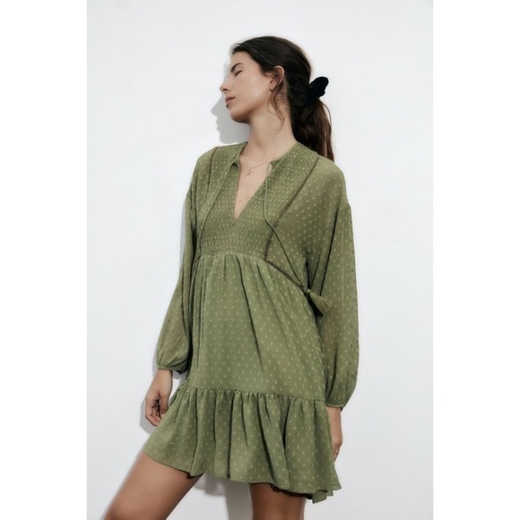 Zara dotted mesh mini dress size XS Xsmall NWT - Picture 1 of 9